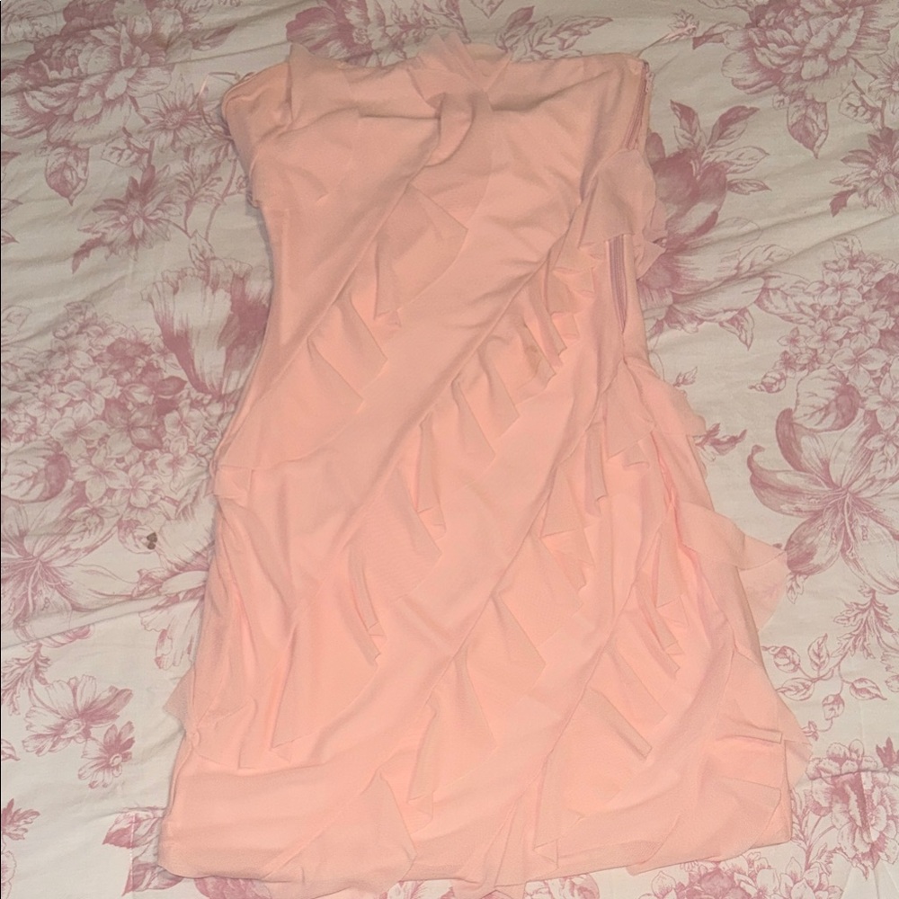 The Vintage Shop Strapless Coral Dress